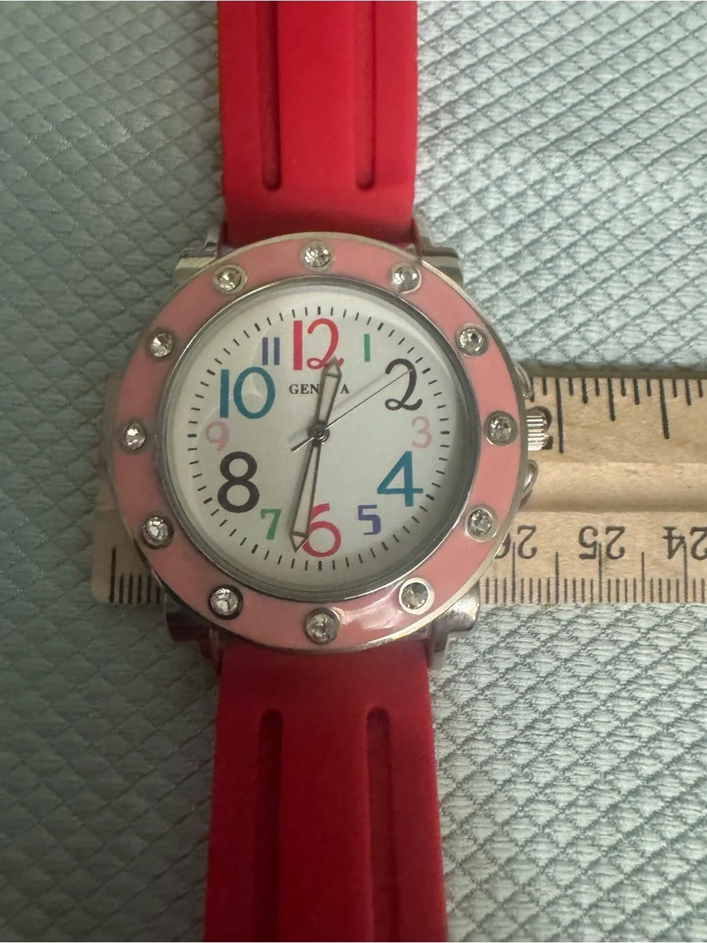 Geneva Red Silicone Strap 16002 Watch